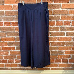 Quince Performance Tech Wide Leg Pant Navy Size Medium